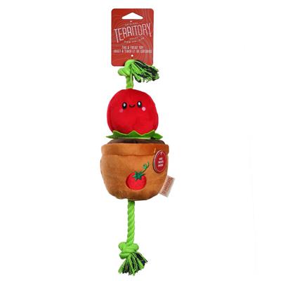Tomato Treat-and-Tug Dog Toy